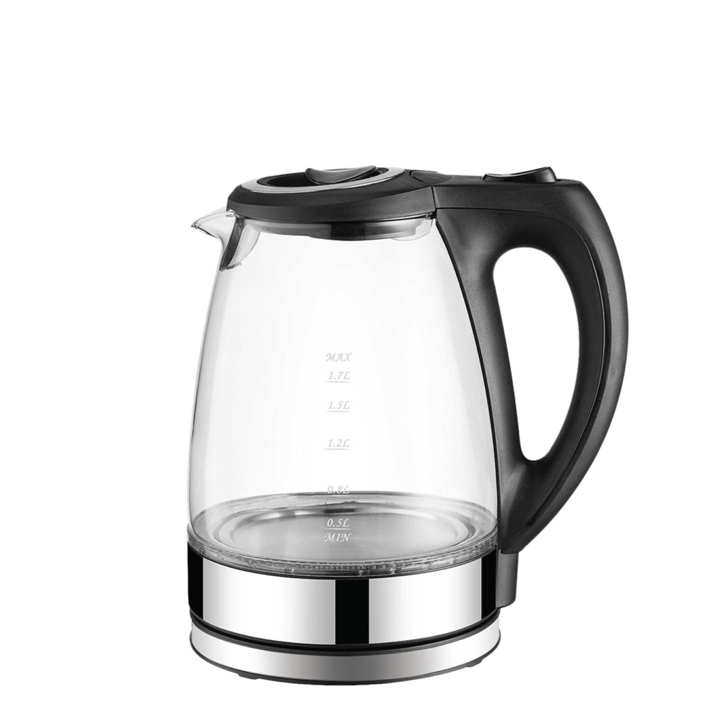 1.7L Electric Glass Kettle LED Blue Light 360 Automatic Cordless Water Boiling Jug