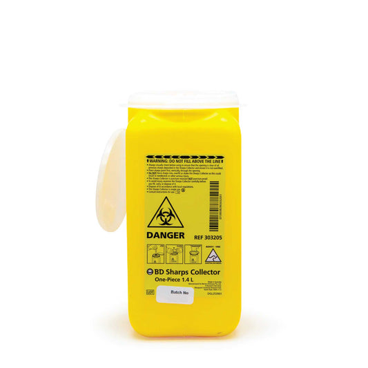 1.4L Sharps Container Needle Biohazard Bin Disposal - Medical Waste Collector