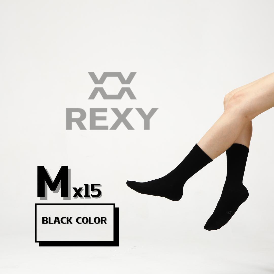 15X Rexy 3D Seamless Crew Socks Medium Slim Breathable BLACK