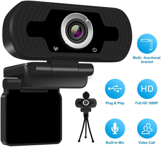 1080p HD Webcam USB Desktop Computer Laptop Camera Video Calling Built-in Mic