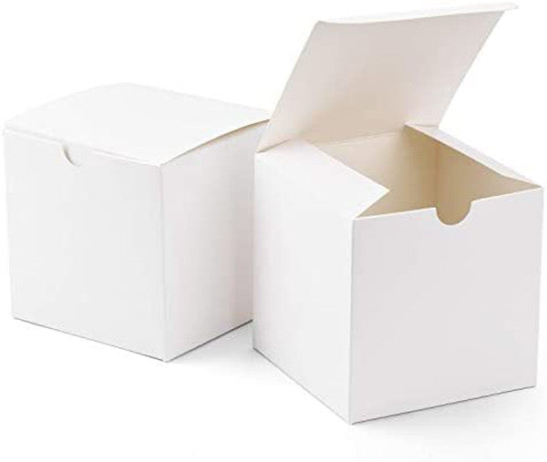 100 Pack of White 8x8x8cm Square Cube Card Gift Box - Folding Packaging Small rectangle/square Boxes for Wedding Jewelry Gift Party Favor Model Candy Chocolate Soap Box