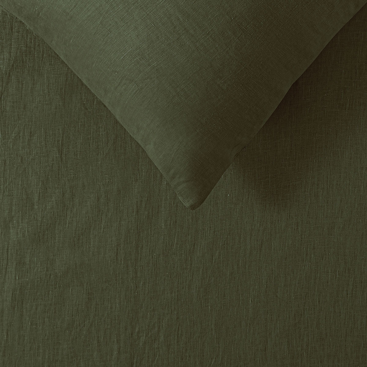 100% Linen Olive Quilt Cover Set King