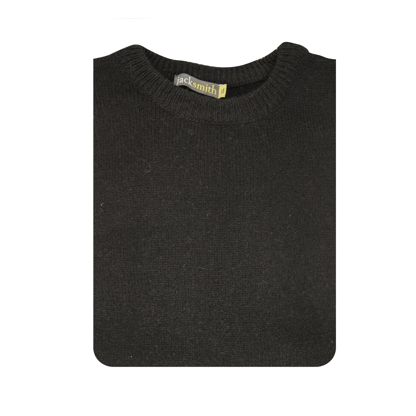 100% SHETLAND WOOL CREW Round Neck Knit JUMPER Pullover Mens Sweater Knitted - Plain Black - XXL