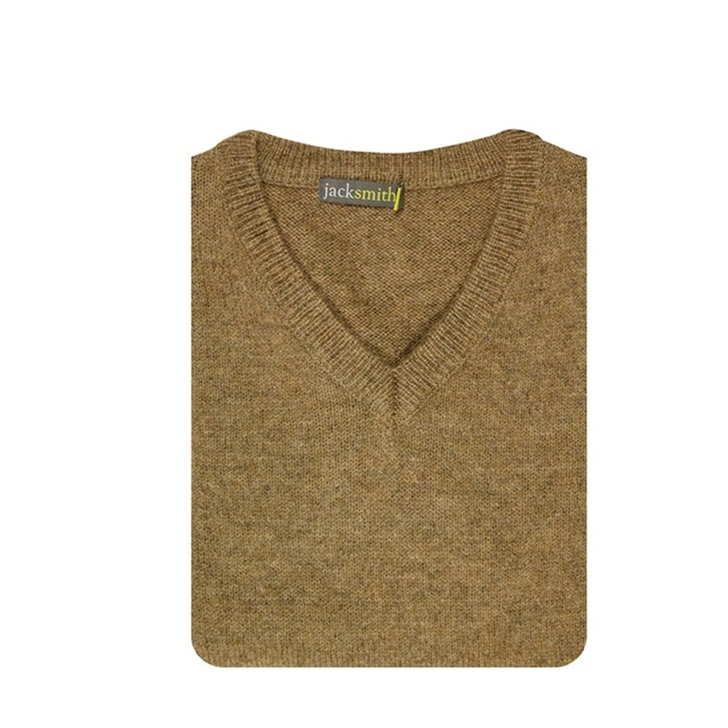 100% Shetland Wool V Neck Knit Jumper Pullover Mens Sweater Knitted - Nutmeg (23) - L