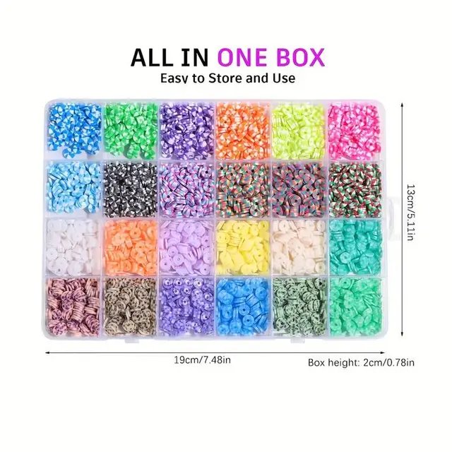 10800pcs Clay Beads for Bracelet Making Kit 72 Colors Spacer Heishi Beads Jewelry Making Kit