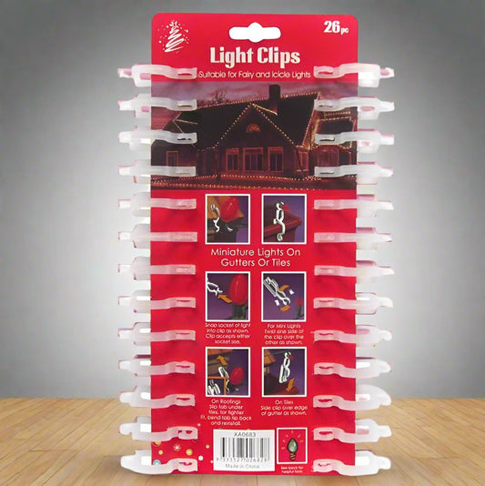 Light Clips for Fairy/Icicle Lights – 26 Pack