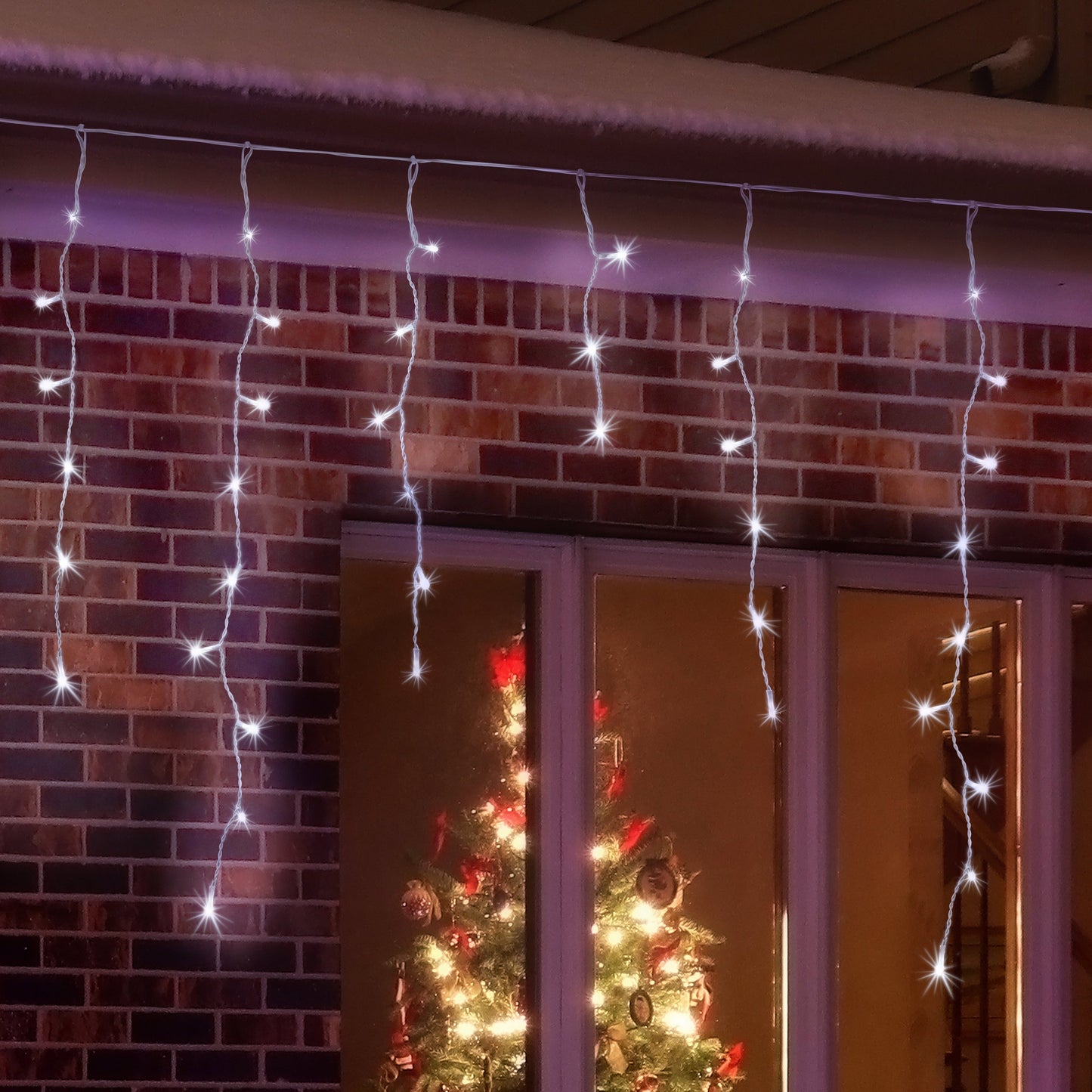 960 LEDs Snowing Icicle Lights – available in 4 Colors - Cool White