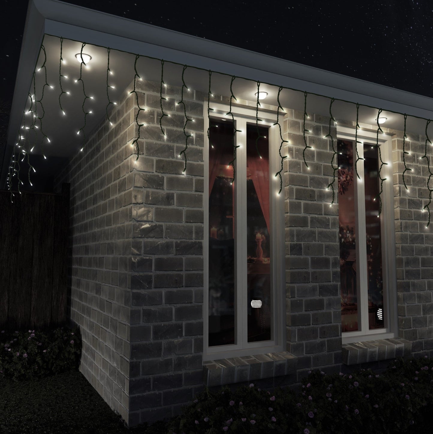 Solar 200 LED Icicle Lights – 3.9m x 33cm, available in 3 Colors - Multicolor