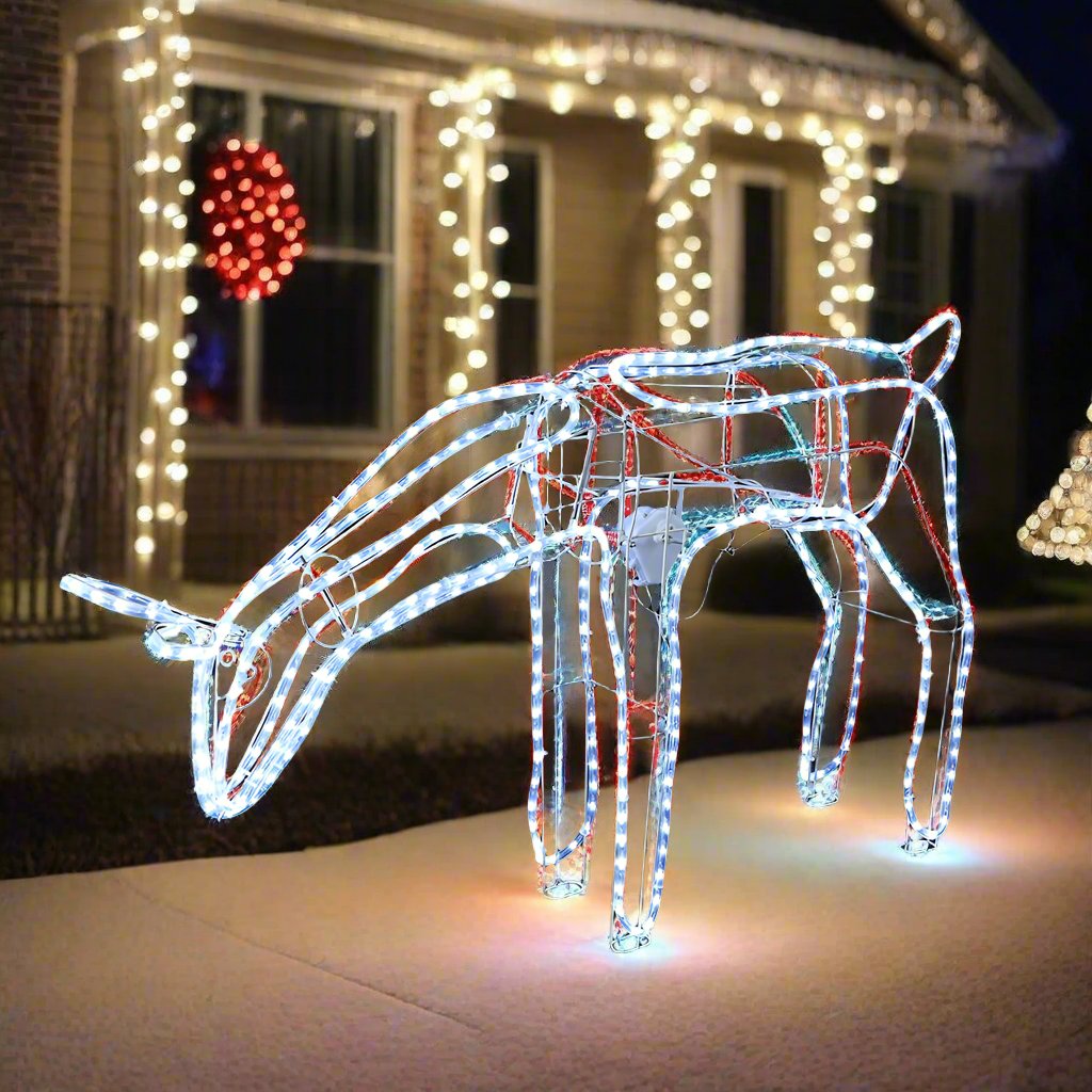 LED Ropelight Standing Reindeer Small Moving Cool White available in 2 types - Feeding