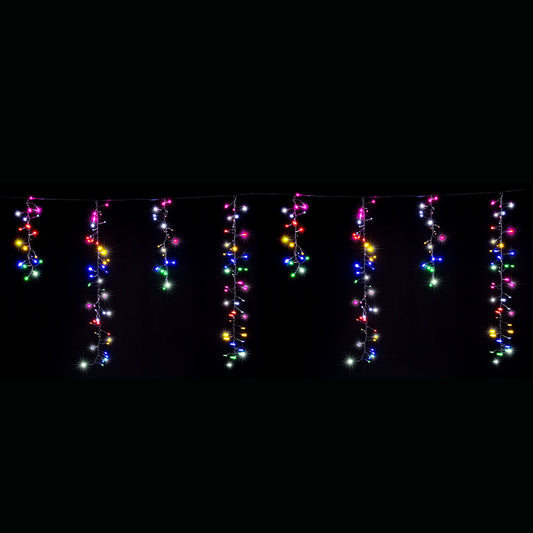 LED Dancing Cluster Icicles 9m Available in 2 Options - Multicolor (6 Colors)