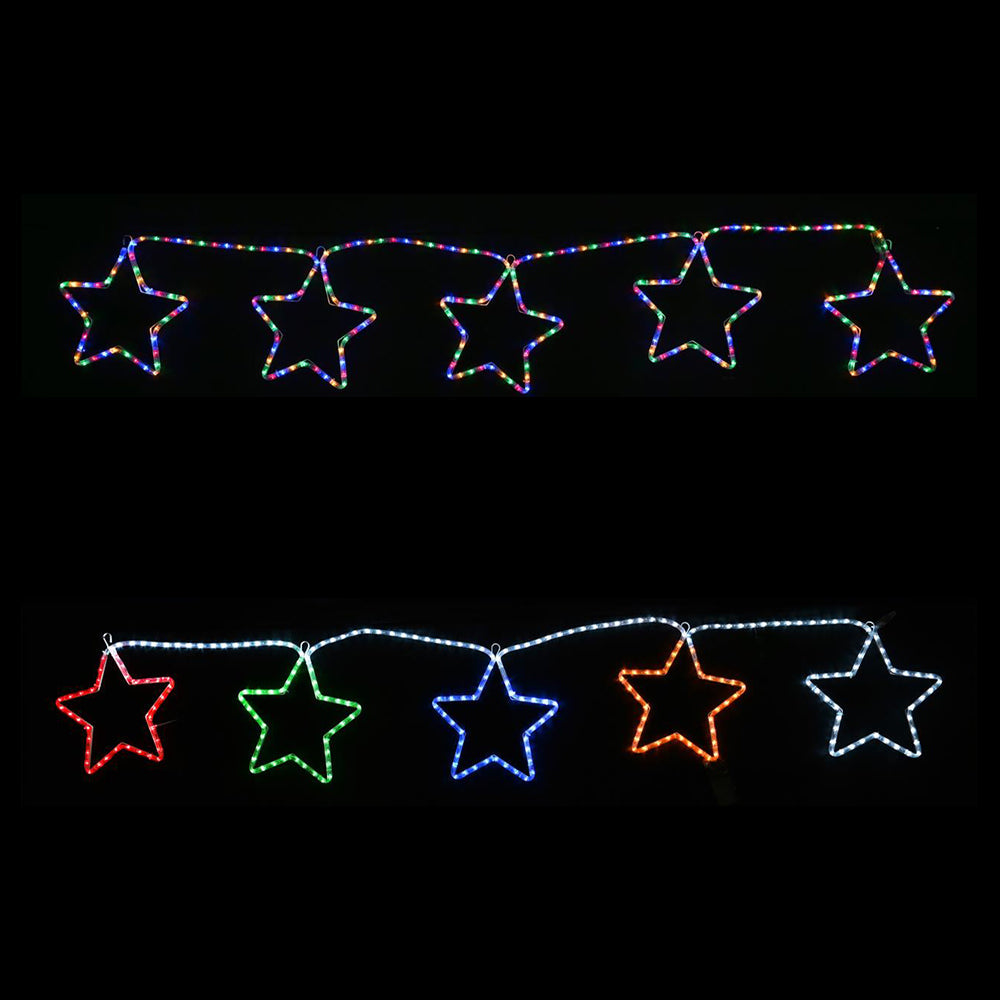 LED Ropelight 5 Stars Chain available in 2 Colors - RGBYW