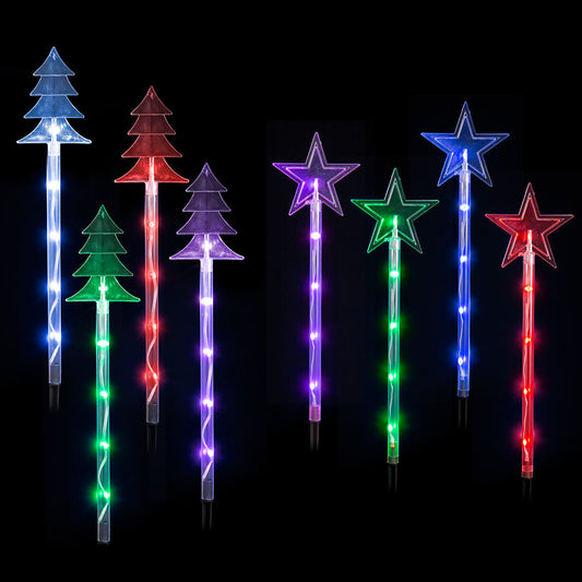 LED Lightshow Star Path Lights 4 pieces Remote Controlled - Stars