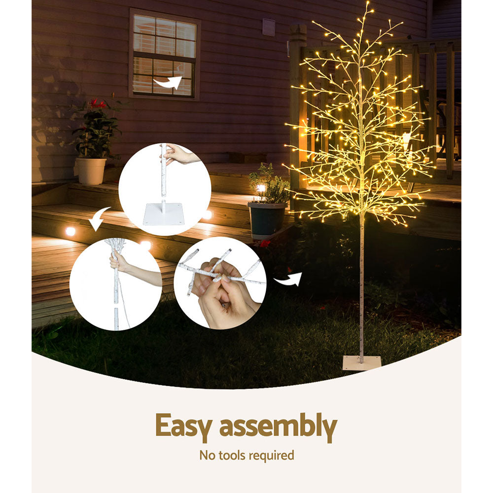 Jingle Jollys Solar Christmas Tree 2.1m Twigs 480 LED Lights Xmas Tree