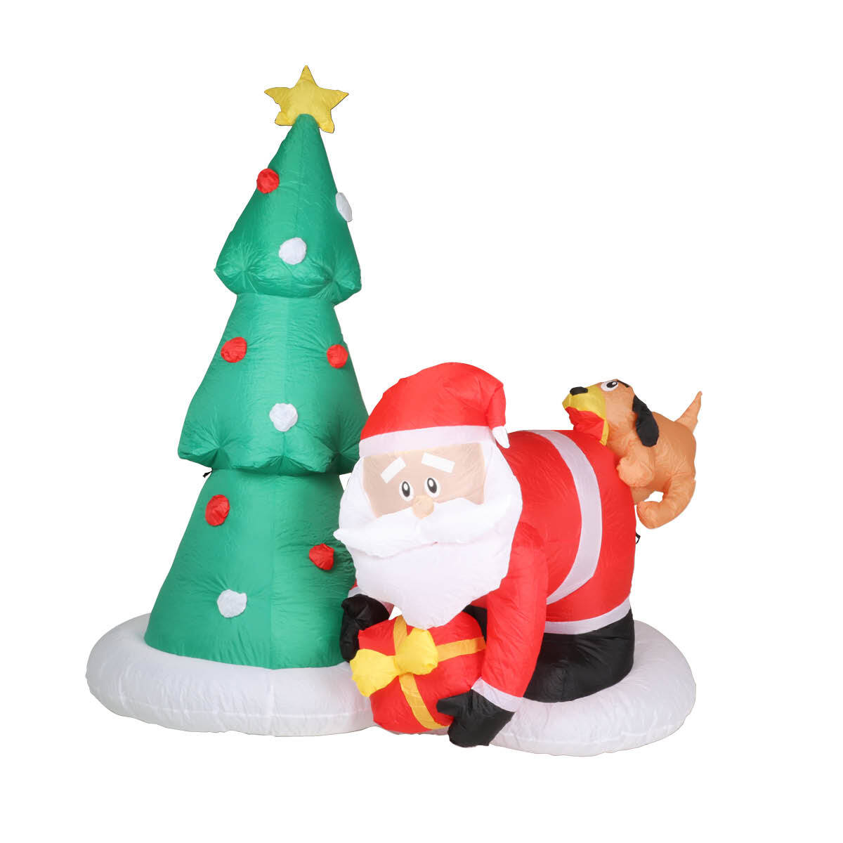 Christmas By Sas 2m Santa Puppy & Tree Self Inflatable Bright LED Lighting