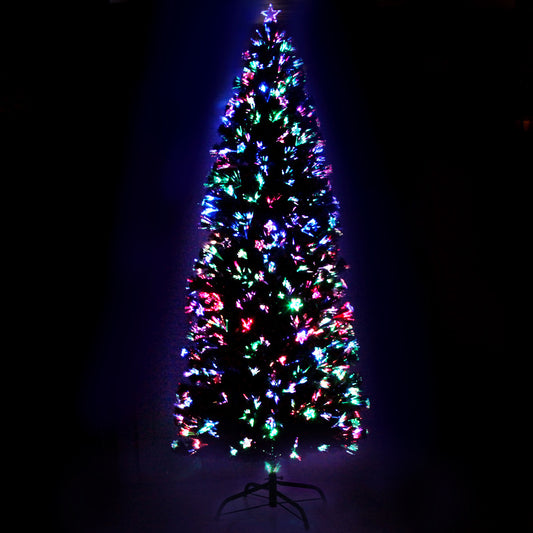 Jingle Jollys Christmas Tree 2.4M LED Xmas trees with Lights Multi Colour