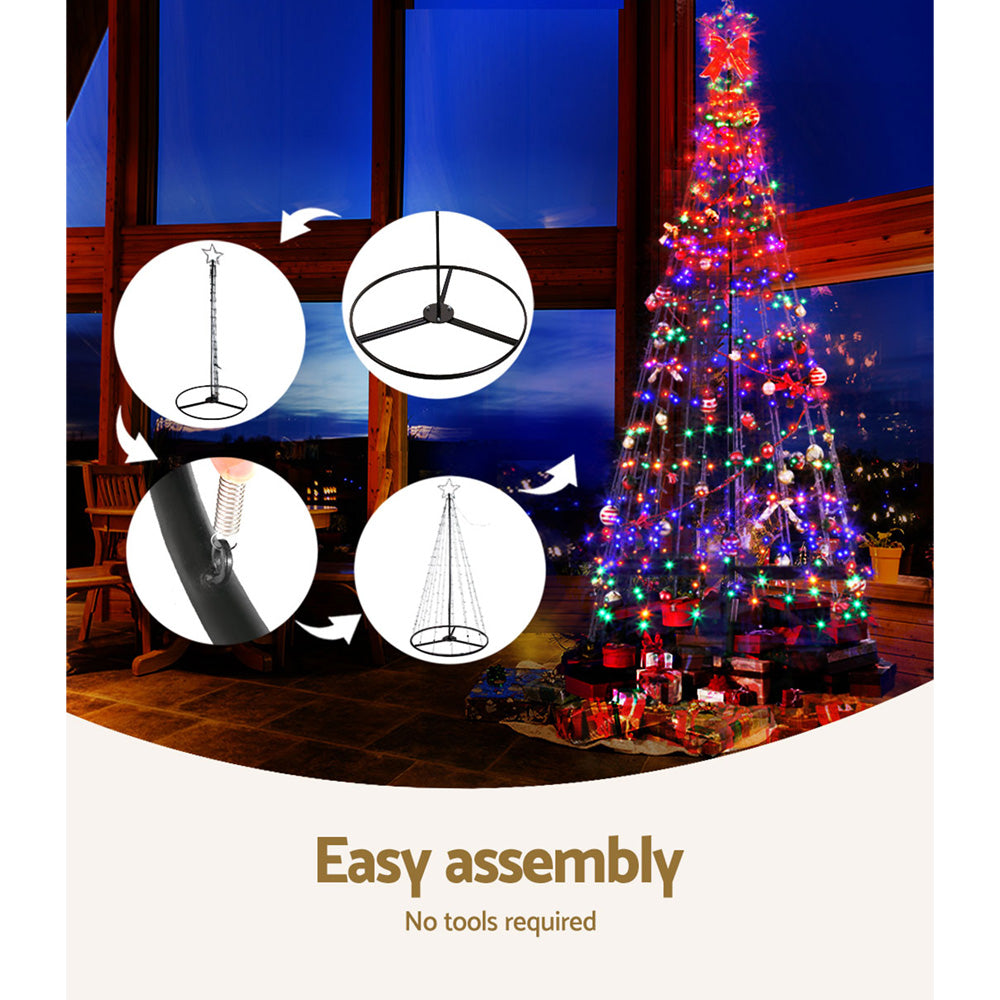 Jingle Jollys Solar Powered Christmas Tree 3.6M 8 Light Modes