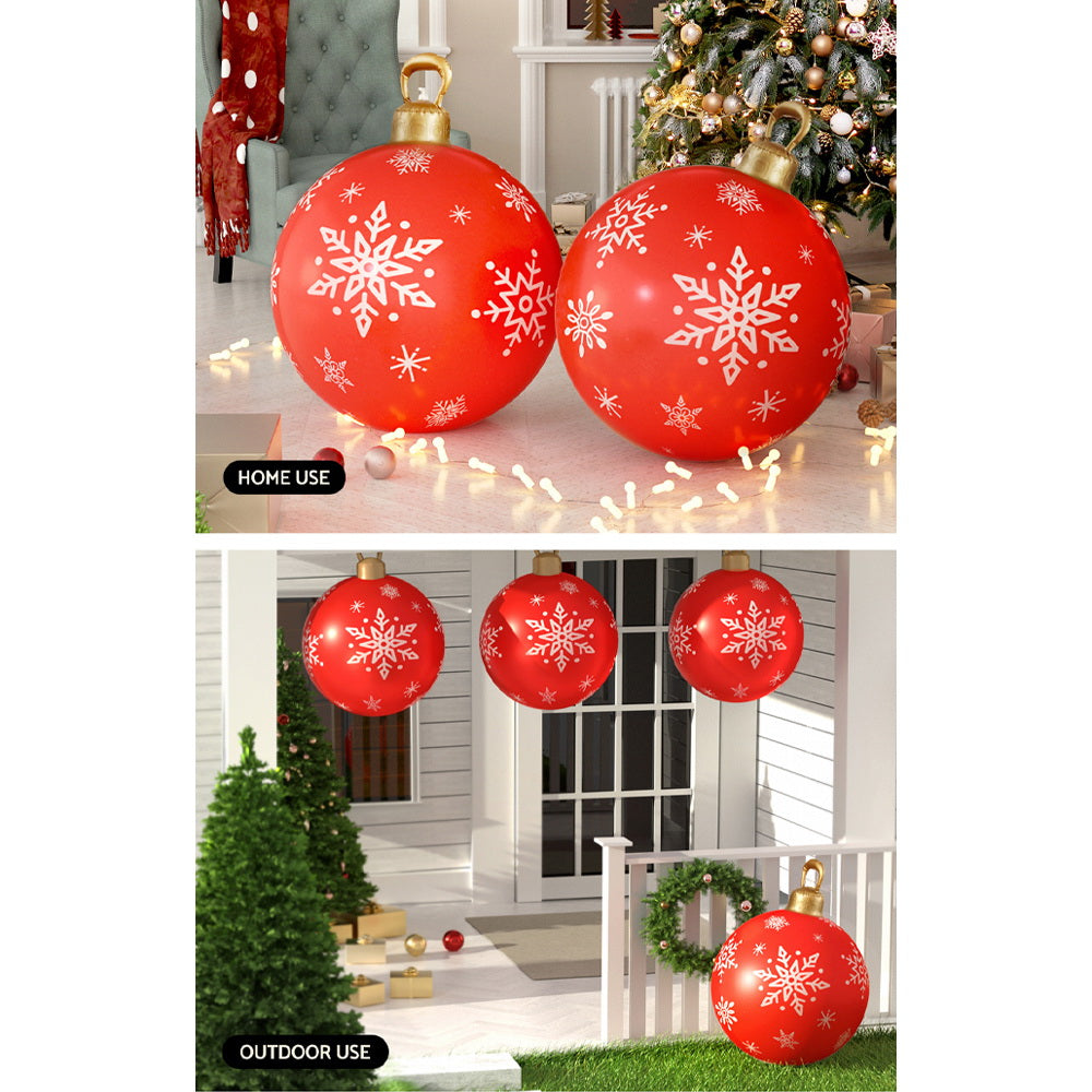 Jingle Jollys Christmas Inflatable Ball 60cm Decoration Giant Bauble Red